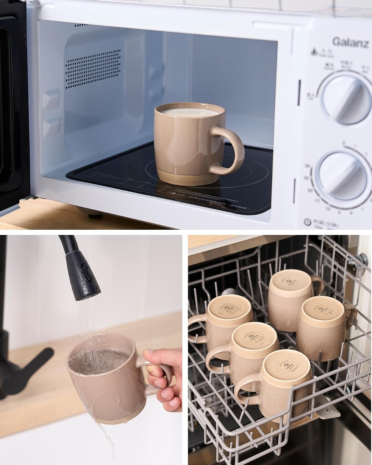 Famiware Milkyway Ceramic Coffee Mugs, Set of 6