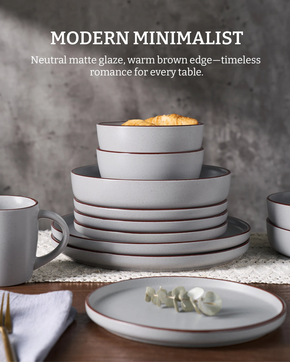 Famiware Mercury 18-Piece Stoneware Dinnerware Set, Service for 6