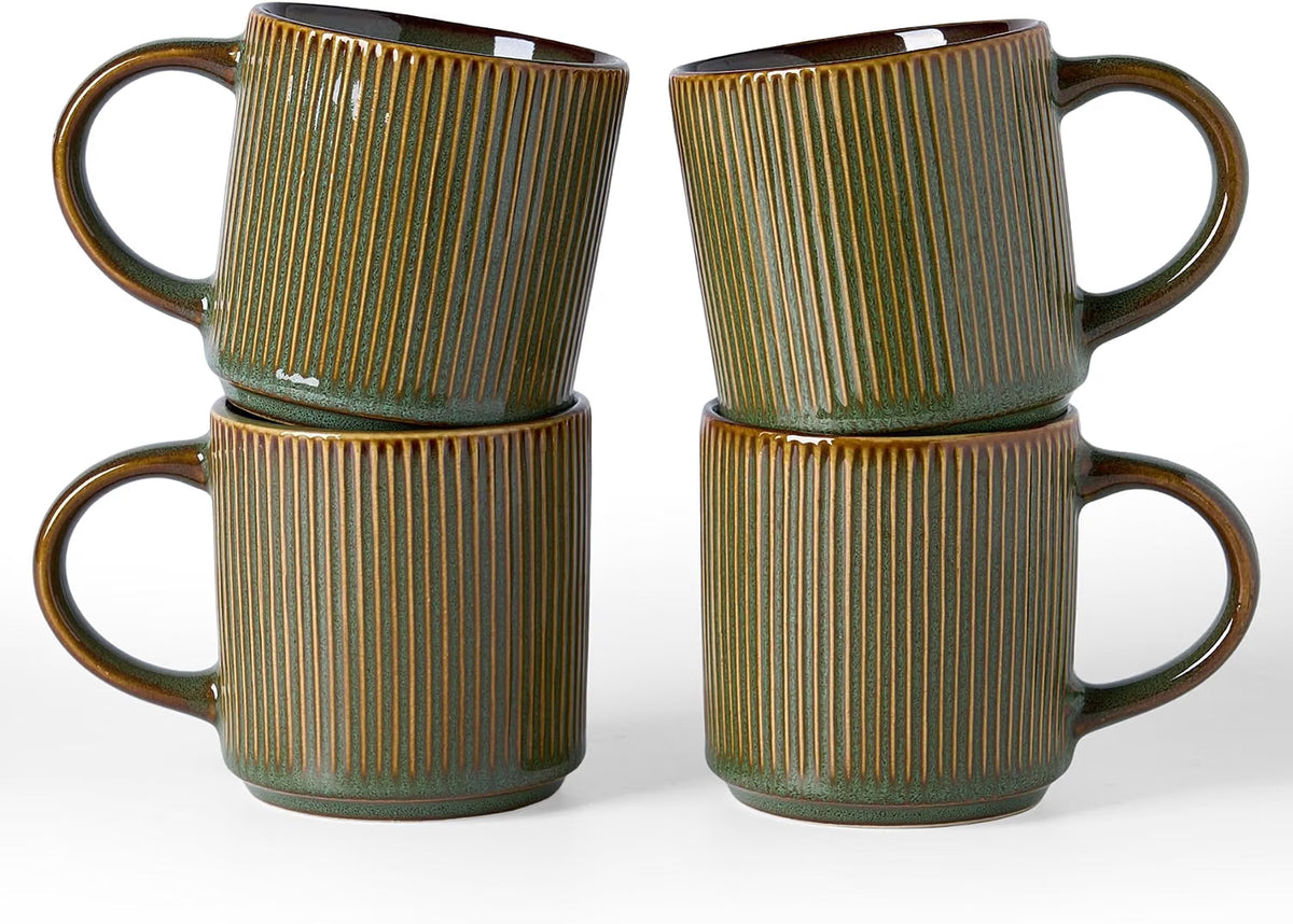 Famiware Star Ceramic Coffee Mugs, Set of 4