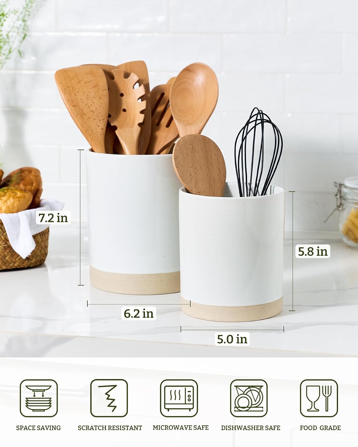 Famiware Milkyway Ceramic Utensil Holders, Set of 2
