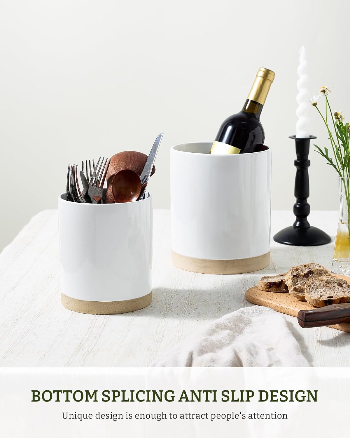 Famiware Milkyway Ceramic Utensil Holders, Set of 2