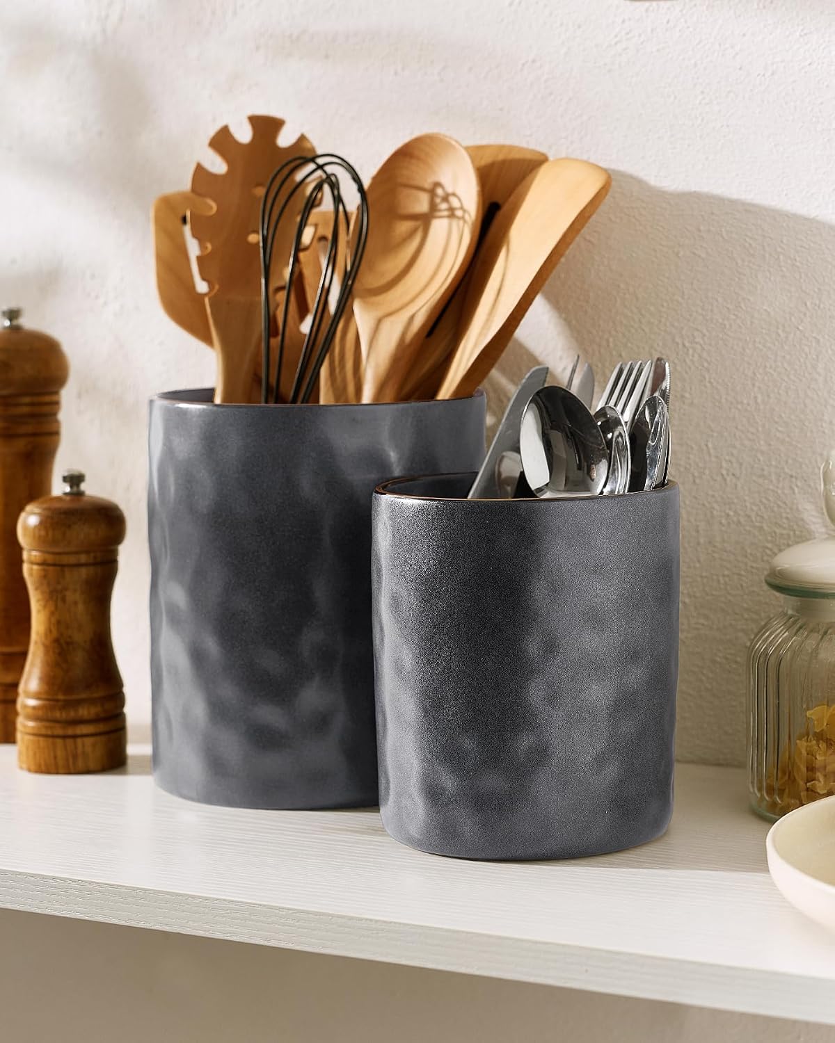 Famiware Ocean Ceramic Utensil Holders, Set of 2