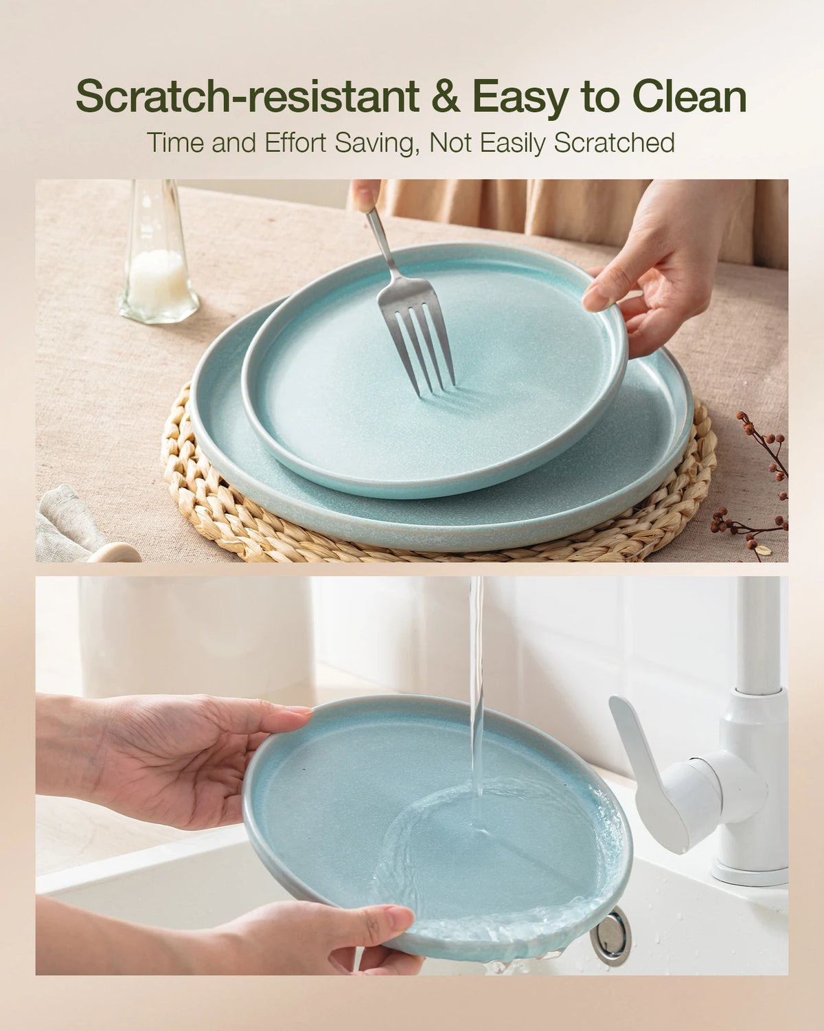 Famiware Milkyway Reactive 12-Piece Stoneware Dinnerware Set, Service for 4