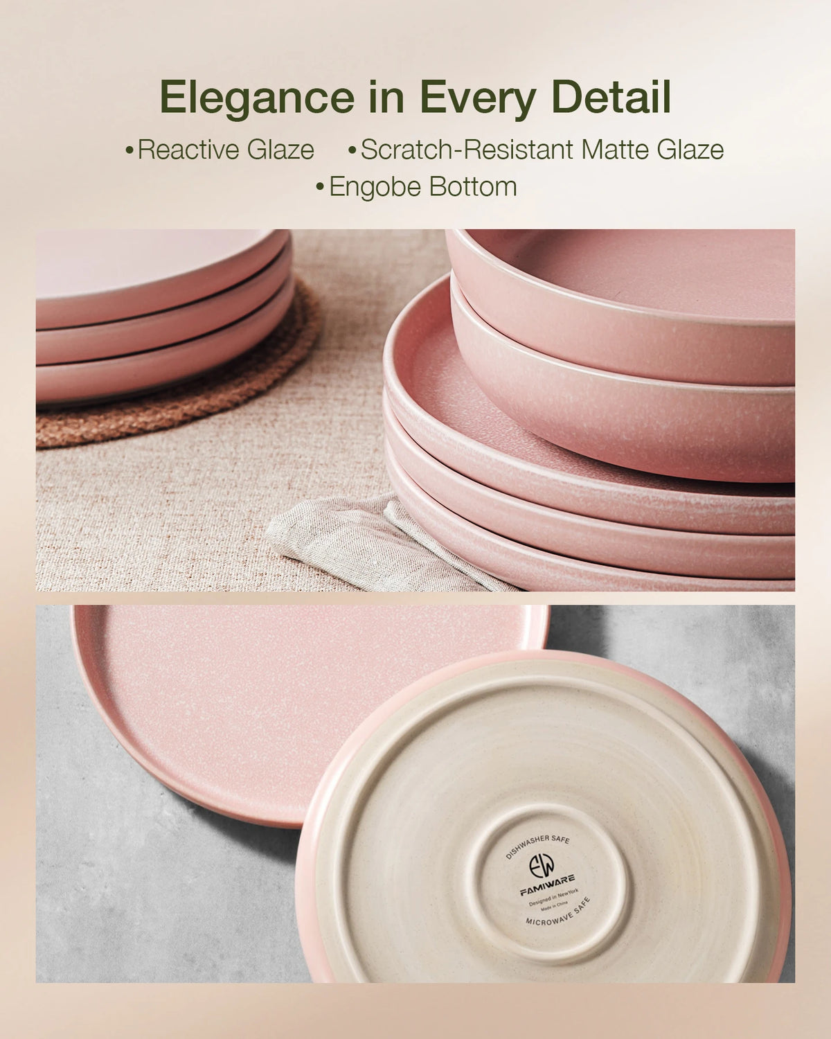 Famiware Milkyway Reactive 12-Piece Stoneware Dinnerware Set, Service for 4