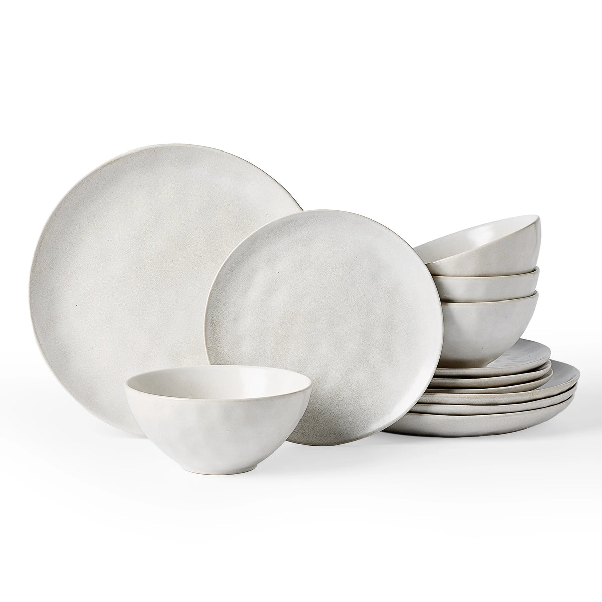 Famiware Ocean Round 12-Piece Stoneware Dinnerware Set, Service for 4
