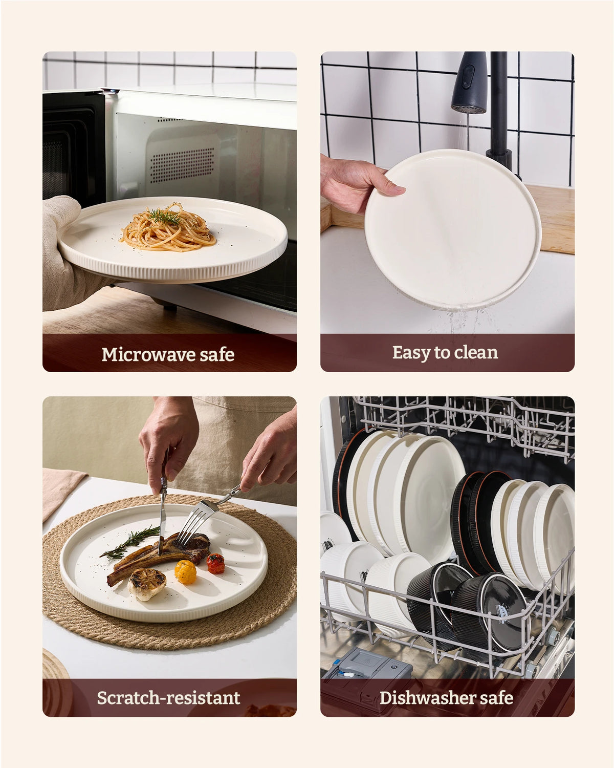 Famiware Star 12-Piece Porcelain Dinnerware Set, Service for 4