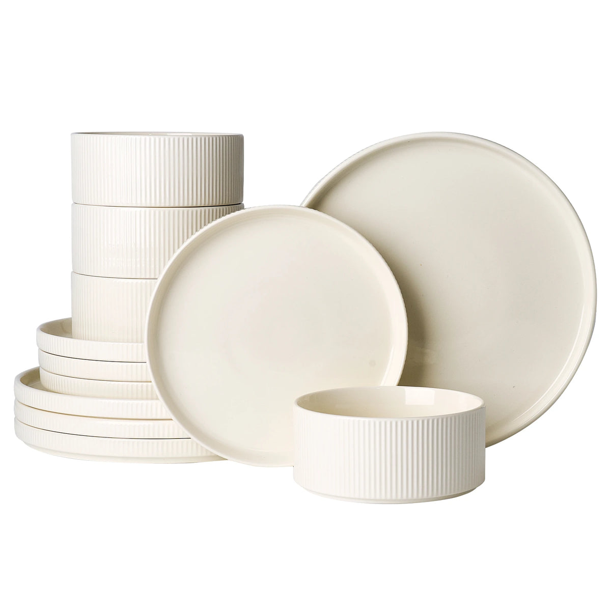 Famiware Star 12-Piece Porcelain Dinnerware Set, Service for 4