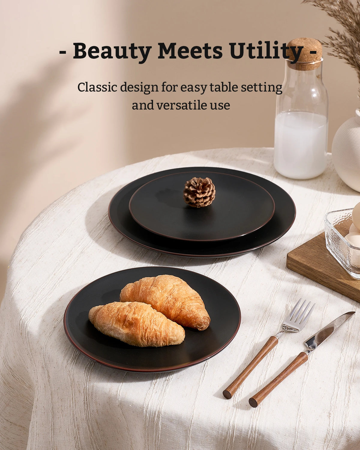Famiware Venus Vajilla de Gres de 18 Piezas, Servicio para 6