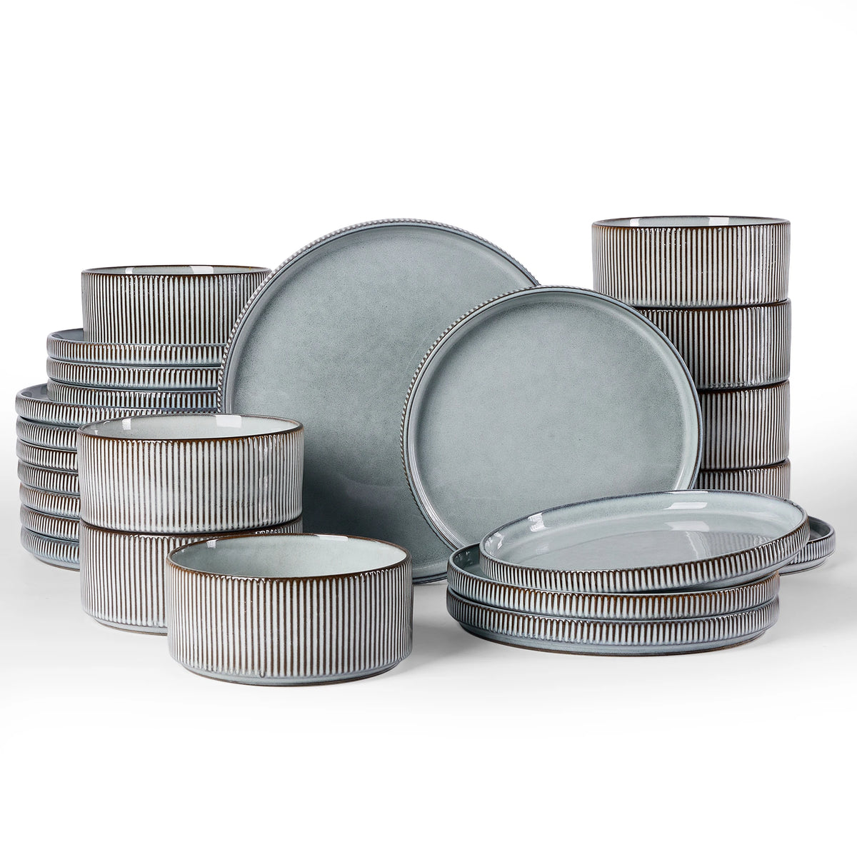 Famiware Star 24-Piece Stoneware Dinnerware Set, Service for 8