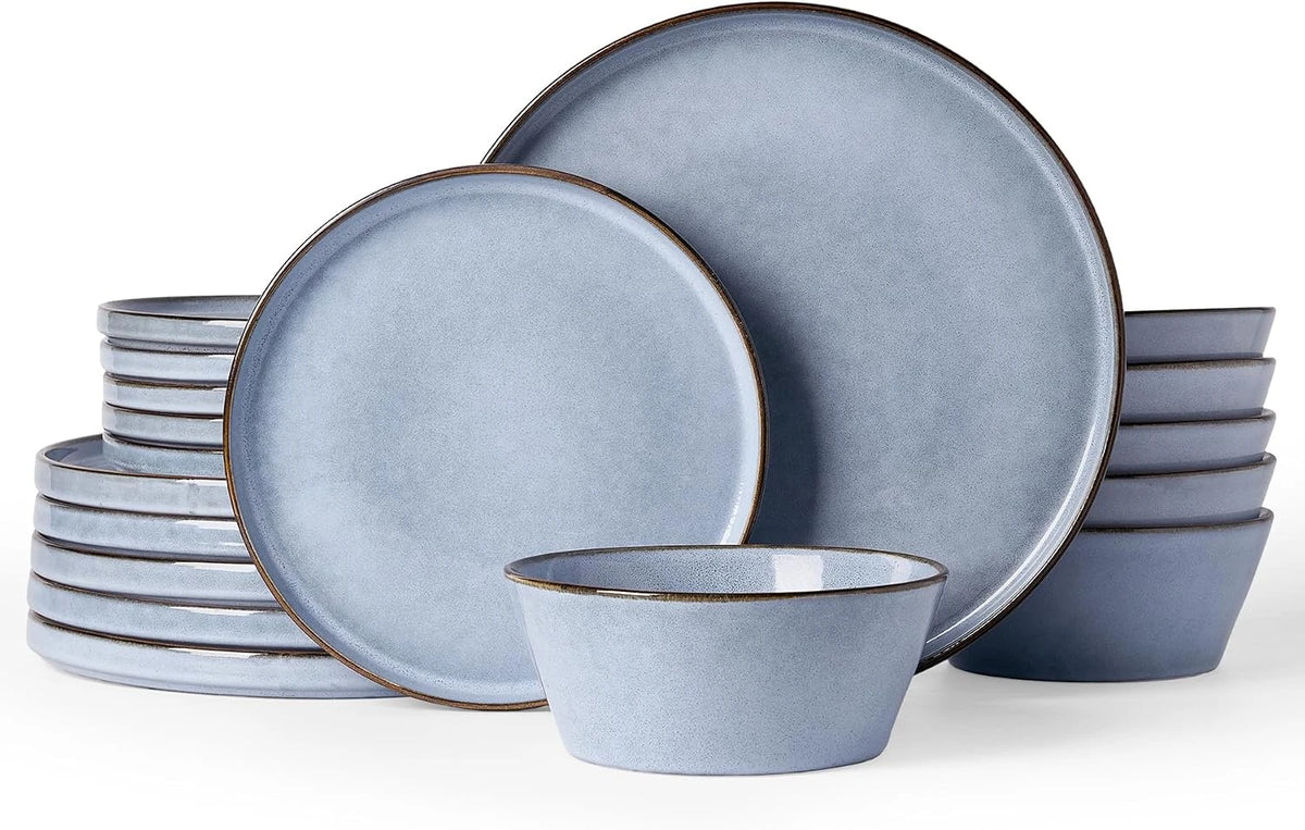 Famiware Annecy 18-Piece Stoneware Dinnerware Set, Service for 6 - Reactive Blue - image 1