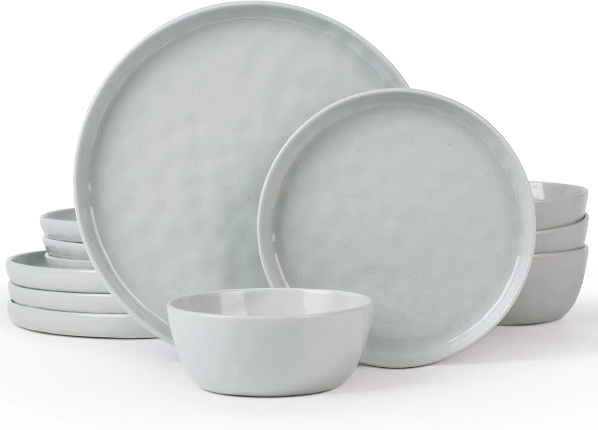 Famiware Mars 12-Piece Stoneware Dinnerware Set, Service for 4 — Light Gray, image 1