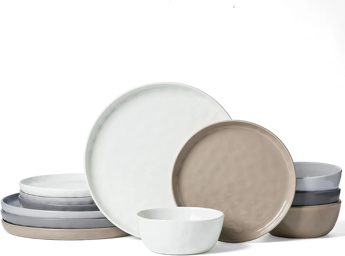 Famiware Mars 12-Piece Stoneware Dinnerware Set, Service for 4 — Multicolor, image 1