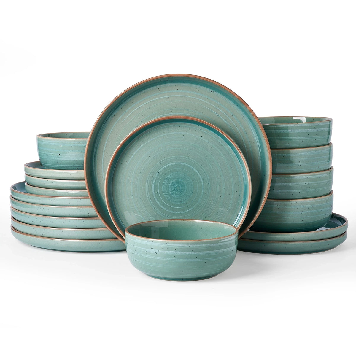 Famiware Meteor 18-piece dinnerware set, peacock green, image 1