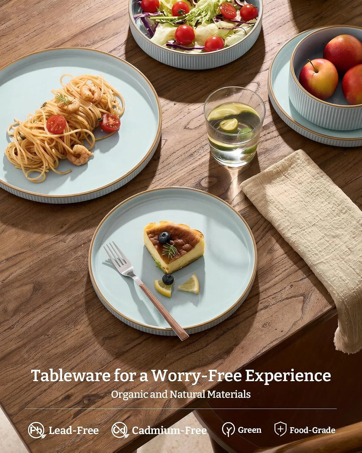 Famiware Star Line 12-piece dinnerware set, light blue, image 4