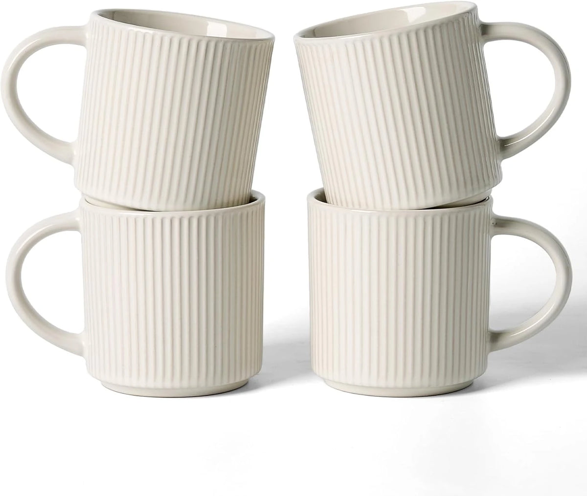 Famiware Star Line Ceramic Coffee Mugs, Set of 4 - Oat - image 1