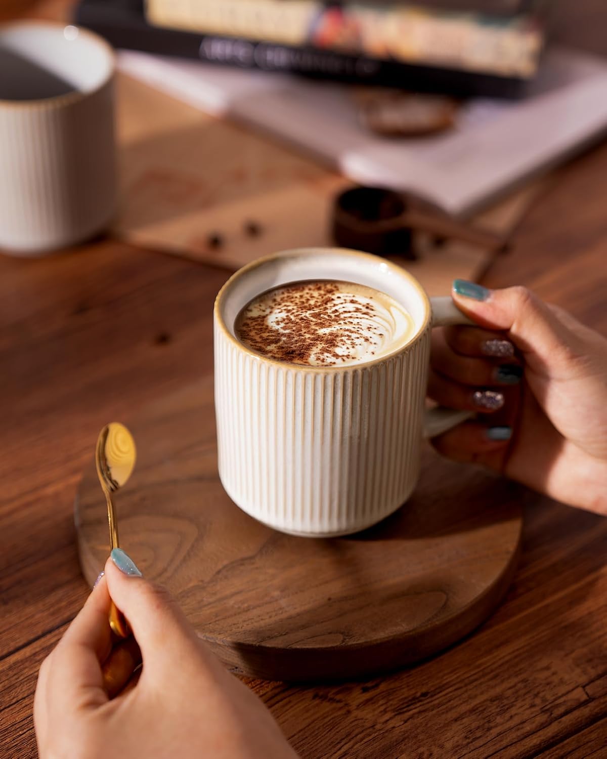 Famiware Star Ceramic Coffee Mugs, Set of 6