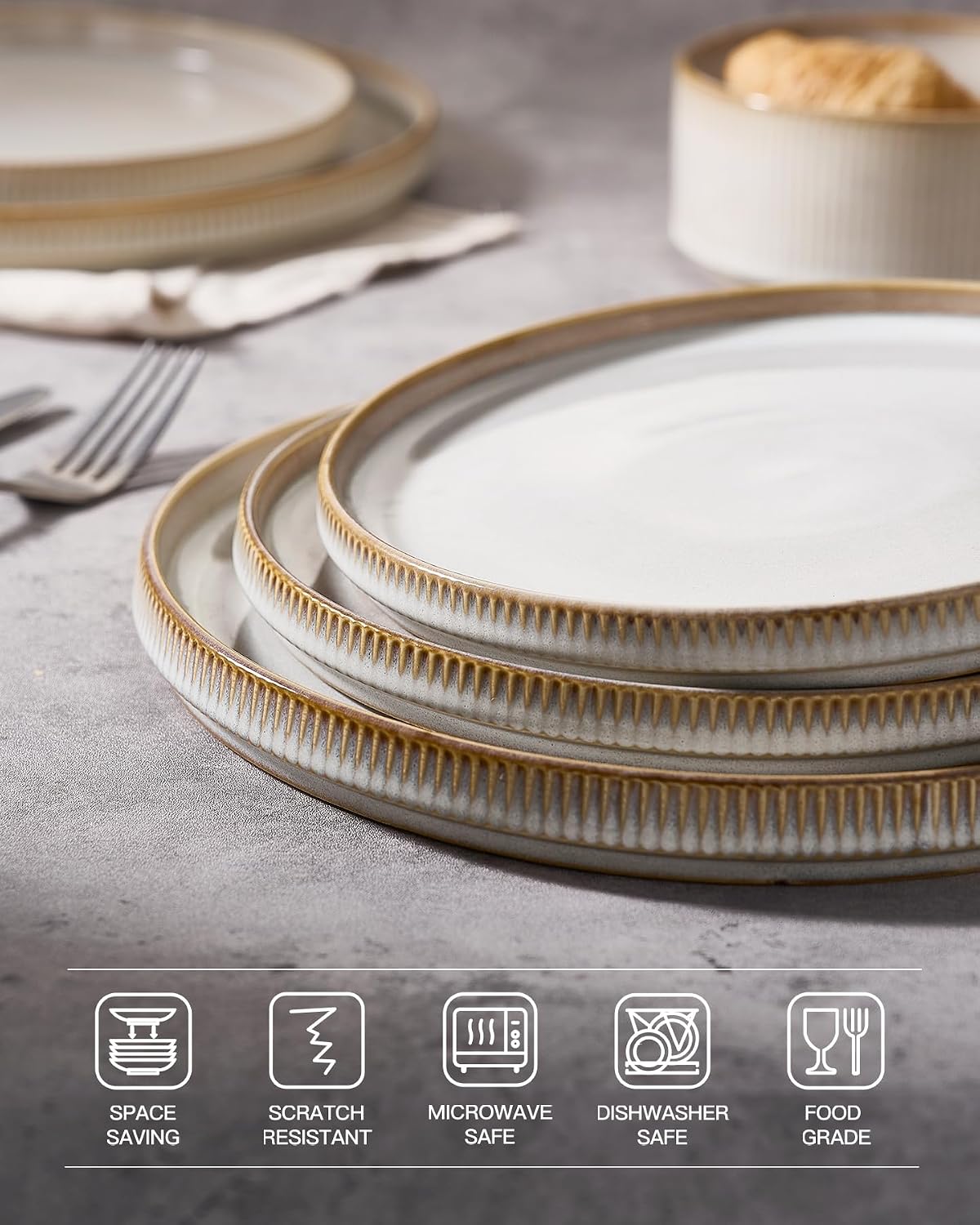 Famiware Star Ceramic Dinner Plates, Set of 6