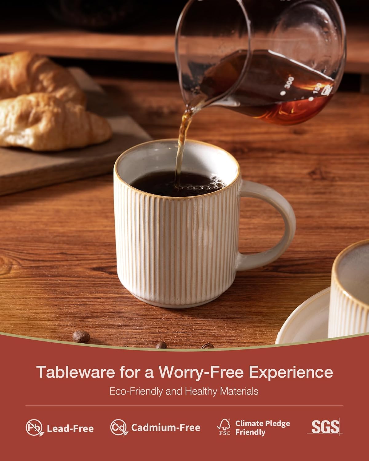 Famiware Star Ceramic Coffee Mugs, Set of 6