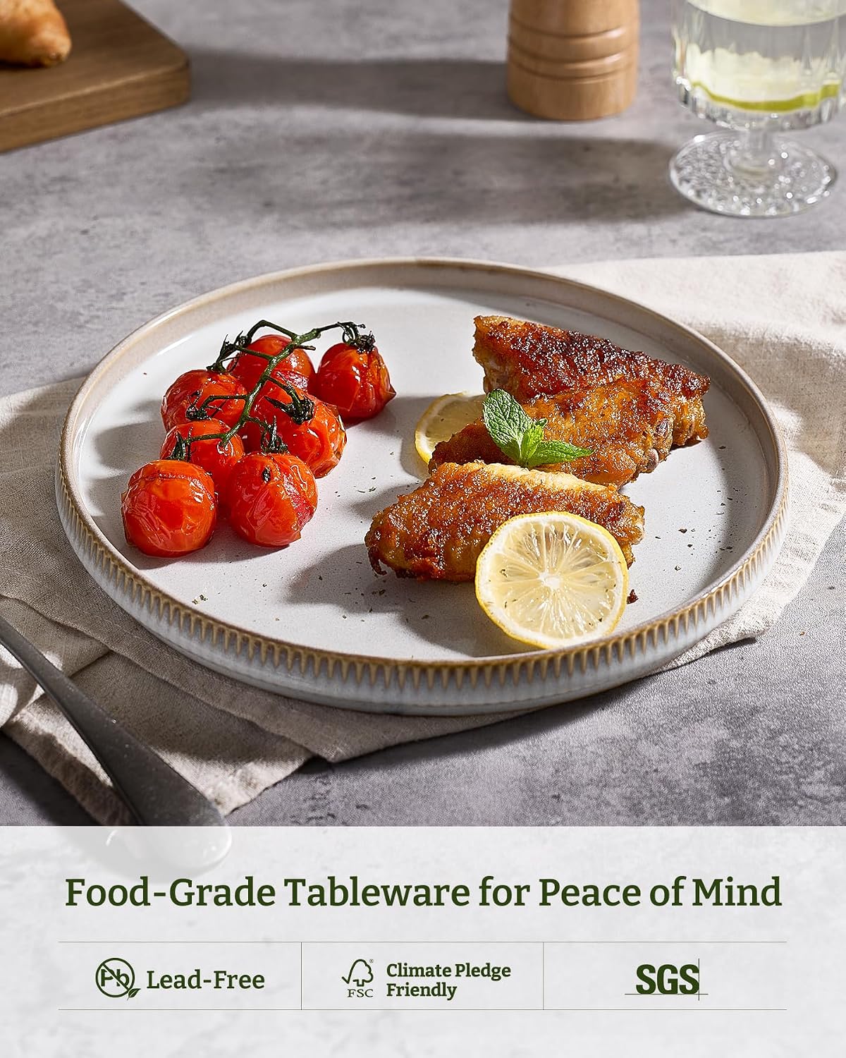 Famiware Star Ceramic Dinner Plates, Set of 6