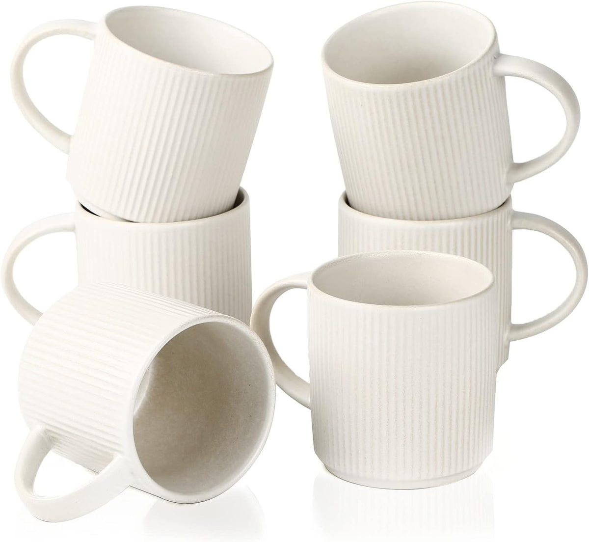 Famiware Star Ceramic Coffee Mugs, Set of 6