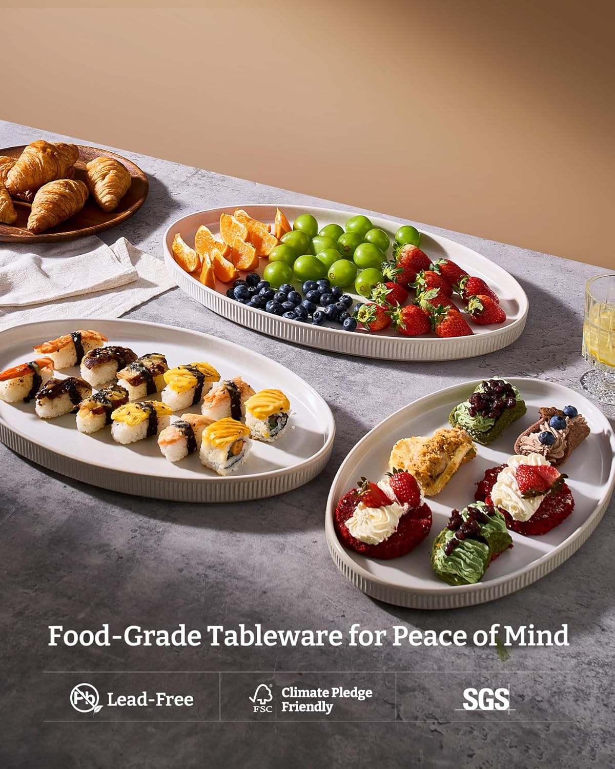 Famiware Star Ceramic Serving Platters, Set of 3