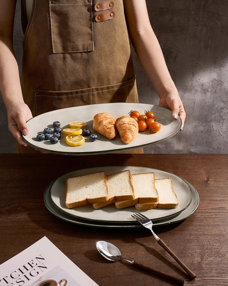 Coordinated dinnerware and serveware for hosting