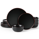Vajilla de gres Famiware Mercury de 12 piezas, servicio para 4