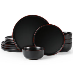 Vajilla de gres Famiware Mercury de 12 piezas, servicio para 4