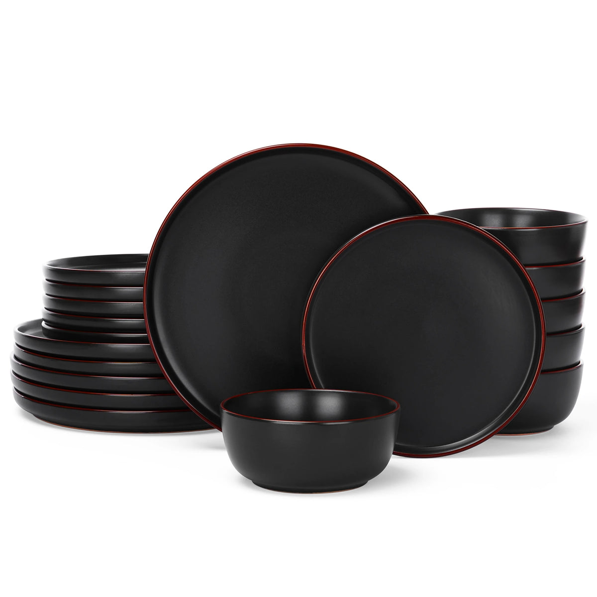 Famiware Mercury 18-Piece Stoneware Dinnerware Set, Service for 6