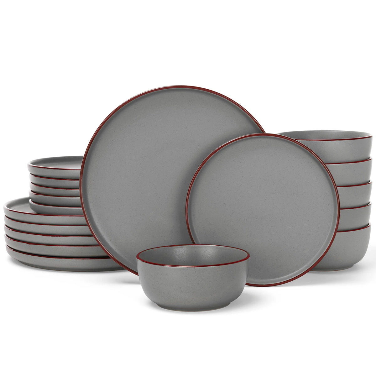 Famiware Mercury 18-Piece Stoneware Dinnerware Set, Service for 6