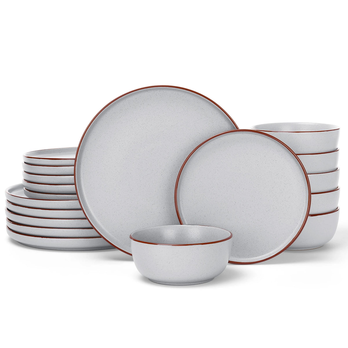 Famiware Mercury 18-Piece Stoneware Dinnerware Set, Service for 6