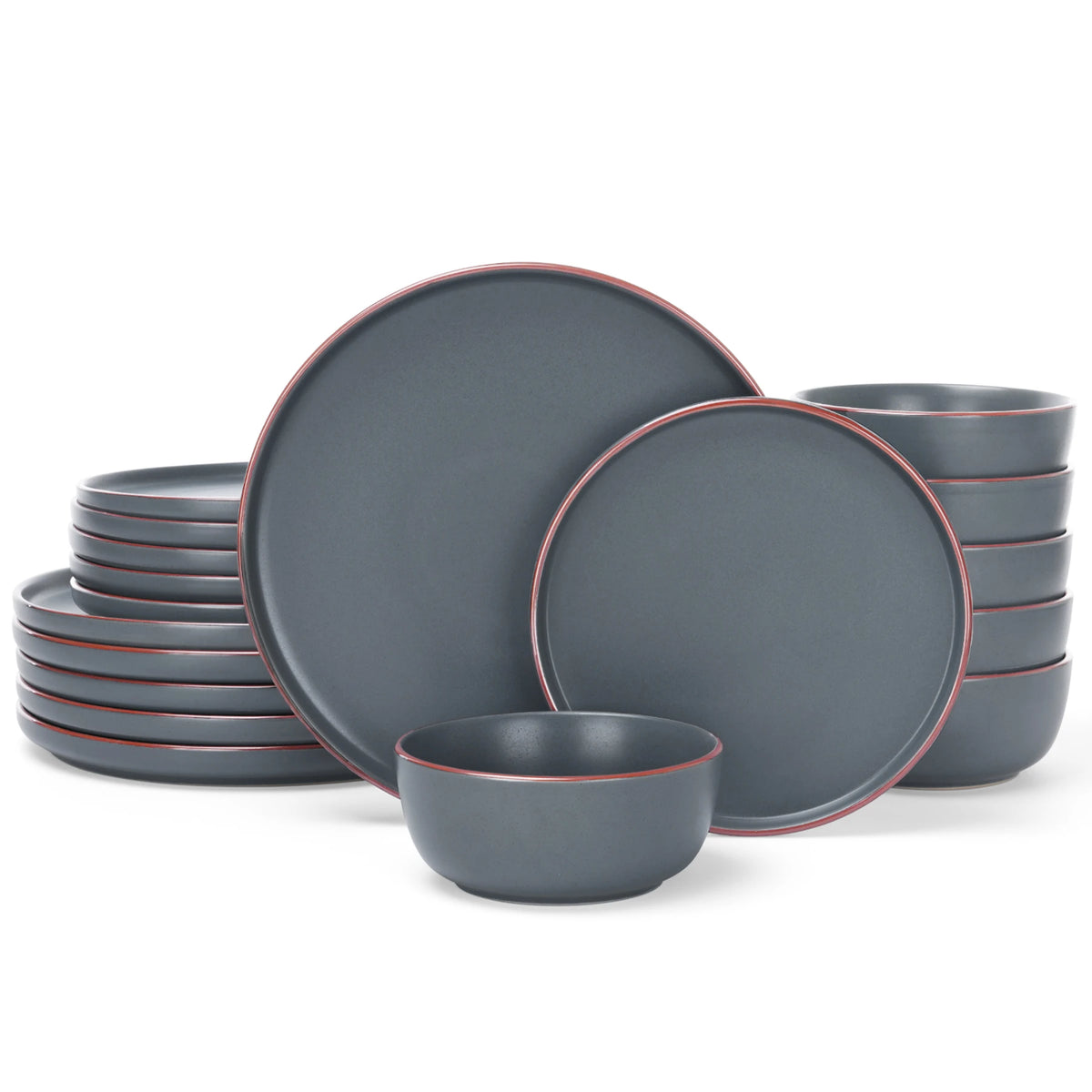 Famiware Mercury 18-Piece Stoneware Dinnerware Set, Service for 6
