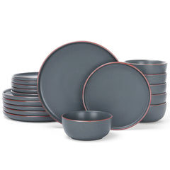 Famiware Mercury 18-Piece Stoneware Dinnerware Set, Service for 6