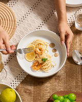 Famiware Milkyway - Tazones de cerámica de 8.2 pulgadas para pasta, juego de 4