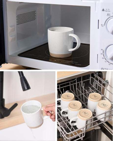 Tazas de café de cerámica Famiware Milkyway, juego de 6