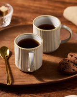 Famiware Star Ceramic Espresso Cups and Saucers, Set of 4