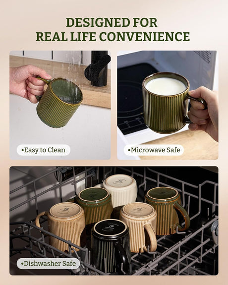 Tazas de café de cerámica Star de Famiware, juego de 4