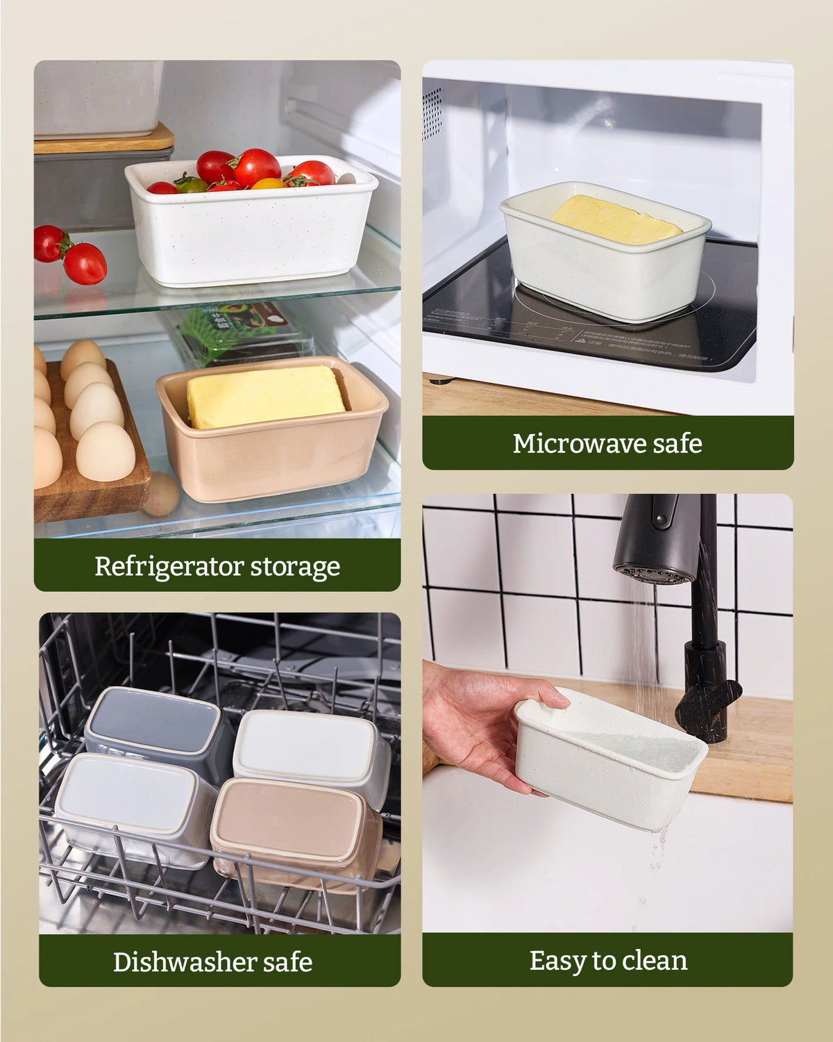 Famiware Milkyway Ceramic Butter Dish with Bamboo Lid