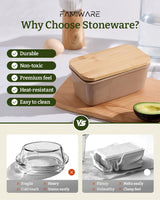 Famiware Milkyway Ceramic Butter Dish with Bamboo Lid