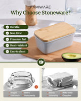 Famiware Milkyway Ceramic Butter Dish with Bamboo Lid