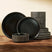 Famiware Star Colorblock 12-Piece Stoneware Dinnerware Set, Service for 4 - Black/Gold - 01