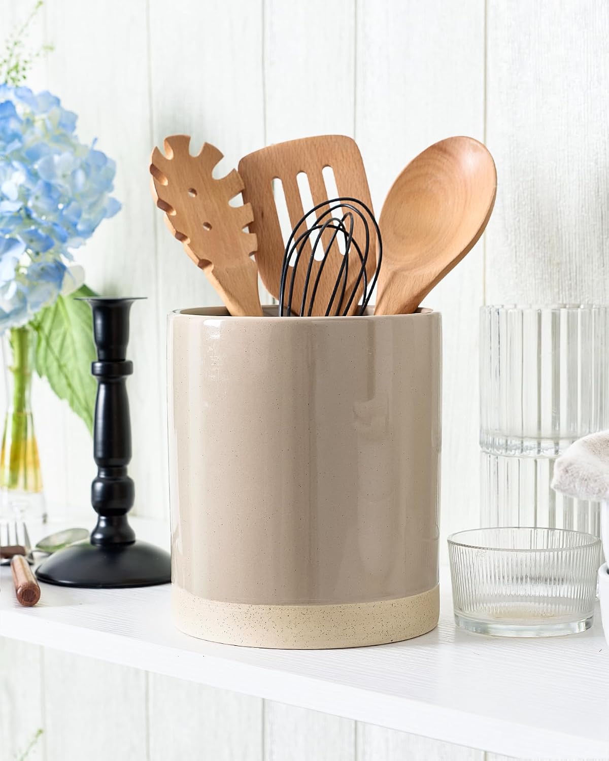 Famiware Milkyway Ceramic Utensil Holders, Set of 2