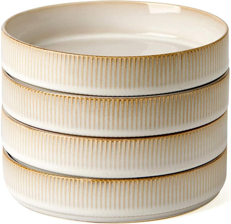 Famiware Star 7.5-Inch Ceramic Pasta Bowls, Set of 4