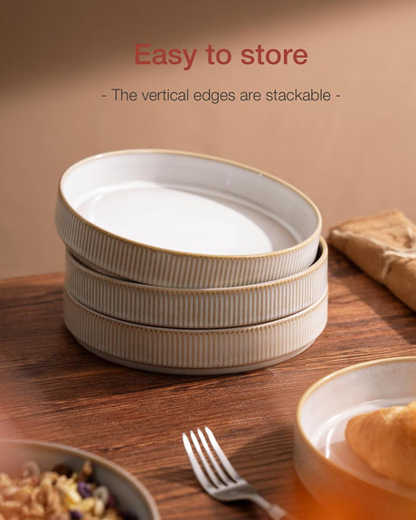 Famiware Star 7.5-Inch Ceramic Pasta Bowls, Set of 4
