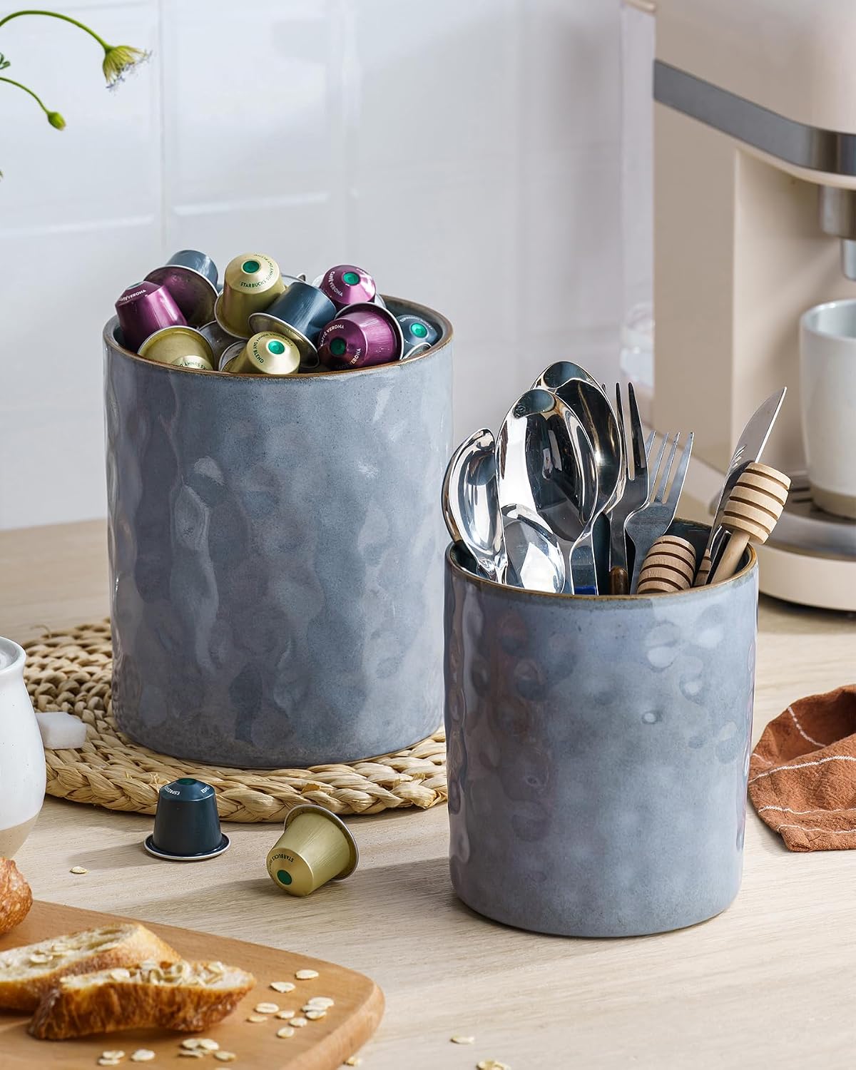 Famiware Ocean Ceramic Utensil Holders, Set of 2