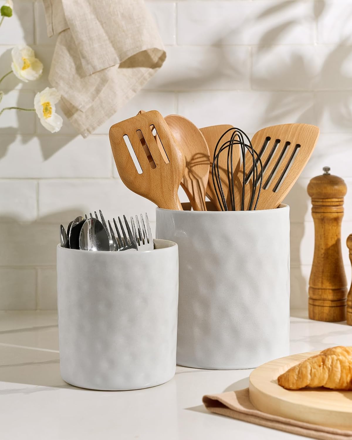 Famiware Ocean Ceramic Utensil Holders, Set of 2