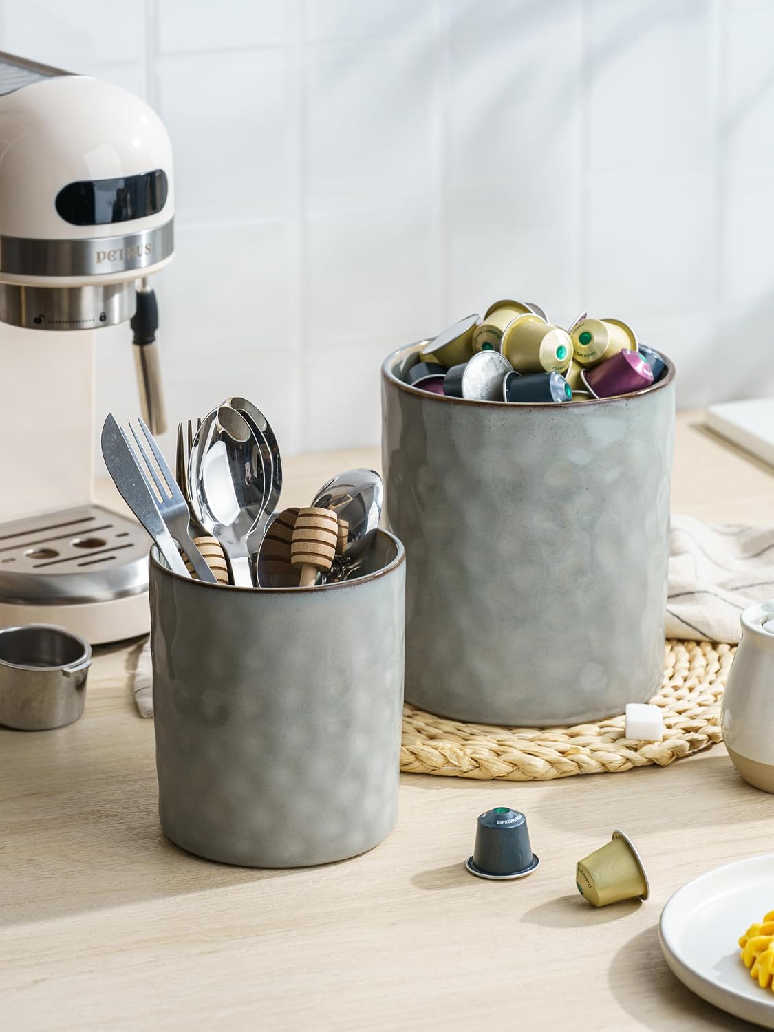 Famiware Ocean Ceramic Utensil Holders, Set of 2
