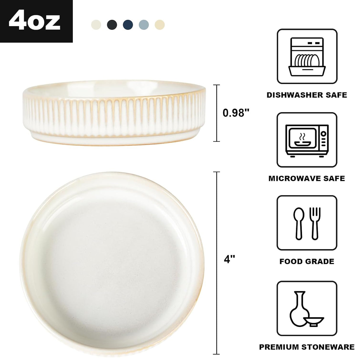 Famiware Star - Platos hondos de cerámica (6 unidades)