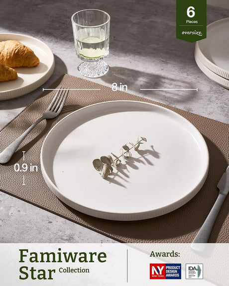 Famiware Star Ceramic Dinner Plates, Set of 6