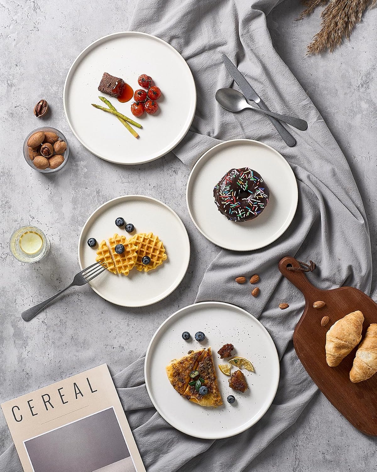 Famiware Star Ceramic Dinner Plates, Set of 6